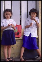Photograph of girl students in Ho Chi Minh City, Vietnam. Photo by QT Luong/terragalleria.com, all rights reserved.